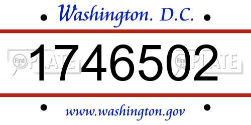 1746502 District Of Columbia License Plate