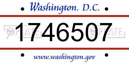 1746507 District Of Columbia License Plate