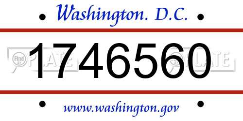 1746560 District Of Columbia License Plate