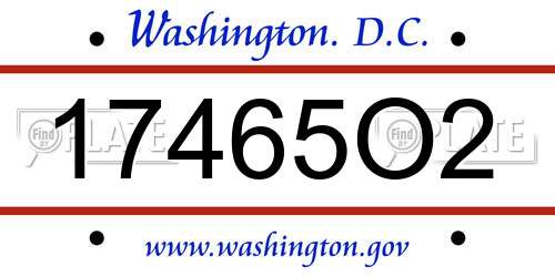 17465O2 District Of Columbia License Plate