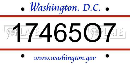 17465O7 District Of Columbia License Plate