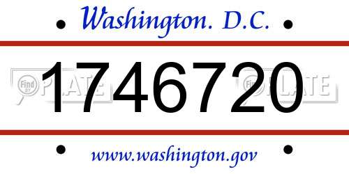 1746720 District Of Columbia License Plate