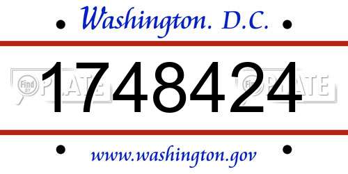 1748424 District Of Columbia License Plate