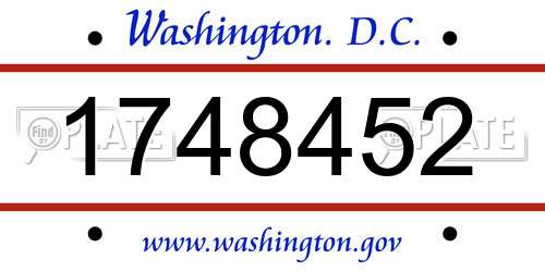 1748452 District Of Columbia License Plate
