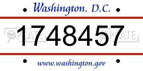 1748457 District Of Columbia License Plate