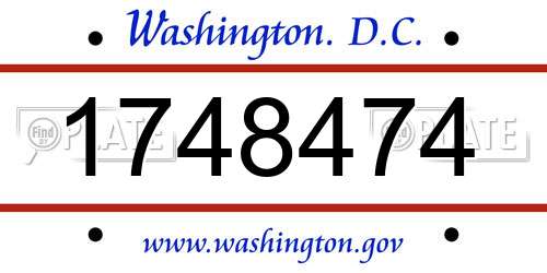 1748474 District Of Columbia License Plate