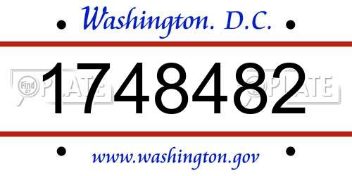 1748482 District Of Columbia License Plate