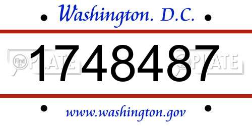 1748487 District Of Columbia License Plate