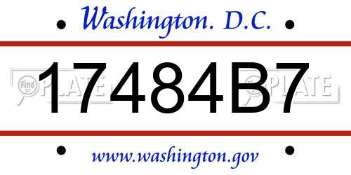 17484B7 District Of Columbia License Plate