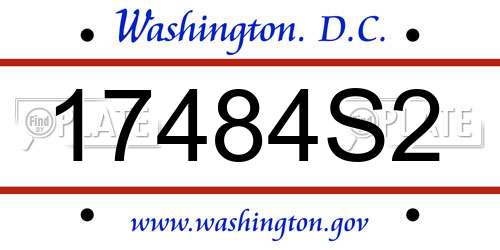 17484S2 District Of Columbia License Plate