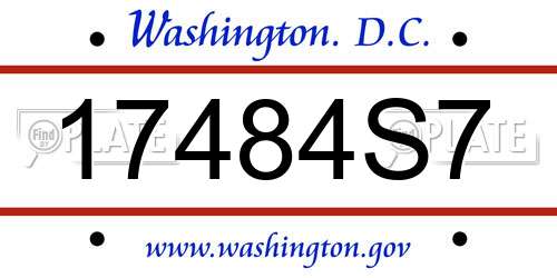 17484S7 District Of Columbia License Plate