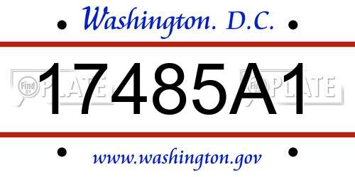 17485A1 District Of Columbia License Plate