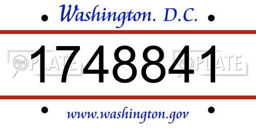1748841 District Of Columbia License Plate