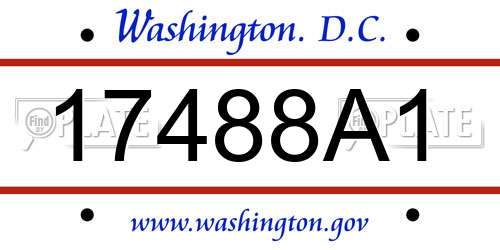 17488A1 District Of Columbia License Plate