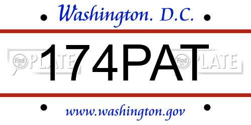 174PAT District Of Columbia License Plate