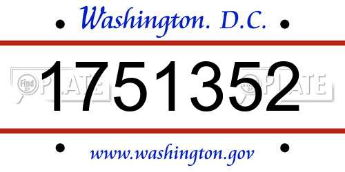 1751352 District Of Columbia License Plate