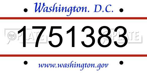 1751383 District Of Columbia License Plate