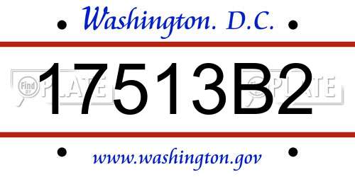 17513B2 District Of Columbia License Plate