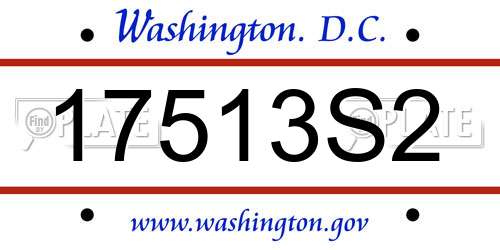 17513S2 District Of Columbia License Plate