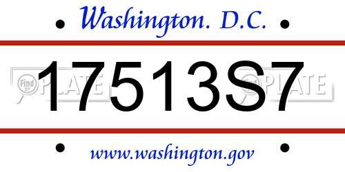 17513S7 District Of Columbia License Plate