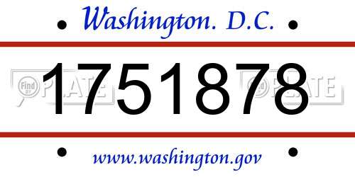 1751878 District Of Columbia License Plate
