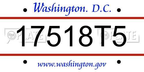 17518T5 District Of Columbia License Plate