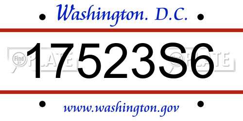 17523S6 District Of Columbia License Plate