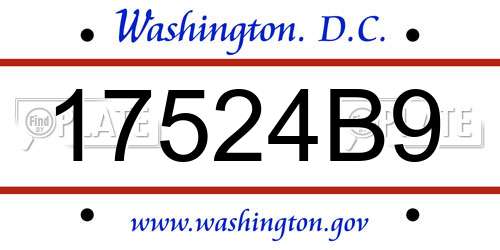 17524B9 District Of Columbia License Plate