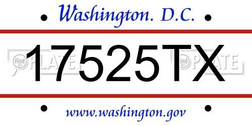 17525TX District Of Columbia License Plate