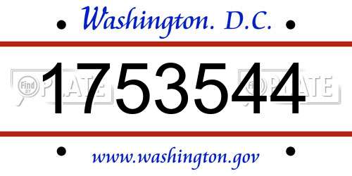 1753544 District Of Columbia License Plate
