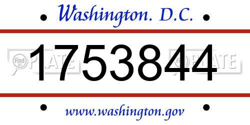 1753844 District Of Columbia License Plate