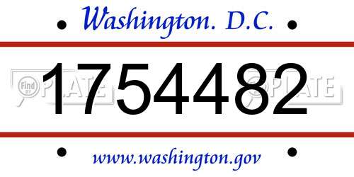 1754482 District Of Columbia License Plate