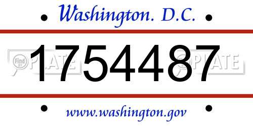 1754487 District Of Columbia License Plate