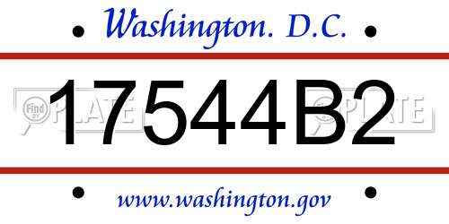 17544B2 District Of Columbia License Plate