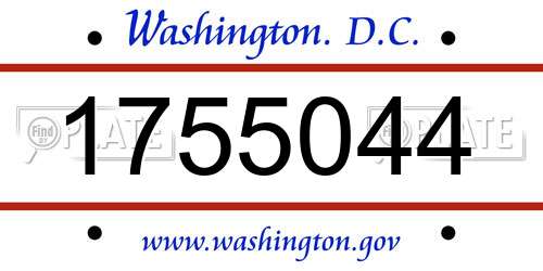 1755044 District Of Columbia License Plate