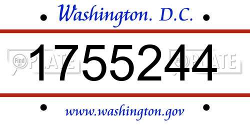 1755244 District Of Columbia License Plate