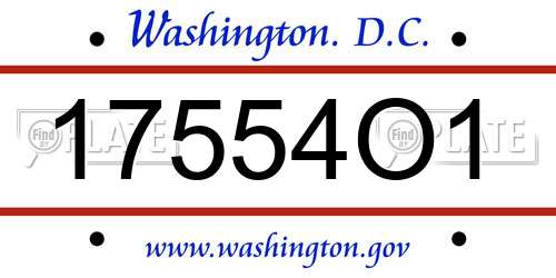 17554O1 District Of Columbia License Plate