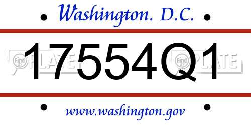 17554Q1 District Of Columbia License Plate