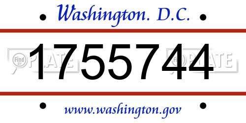 1755744 District Of Columbia License Plate