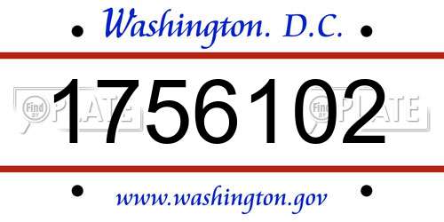 1756102 District Of Columbia License Plate