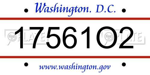 17561O2 District Of Columbia License Plate