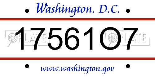 17561O7 District Of Columbia License Plate