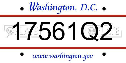17561Q2 District Of Columbia License Plate