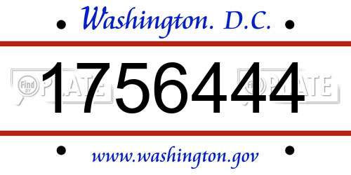 1756444 District Of Columbia License Plate