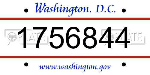 1756844 District Of Columbia License Plate