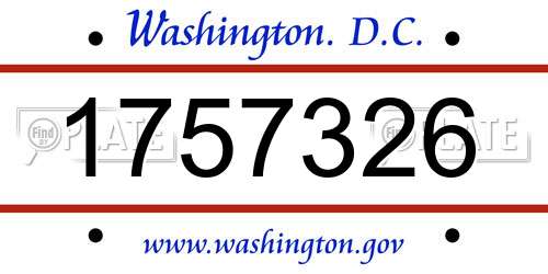1757326 District Of Columbia License Plate