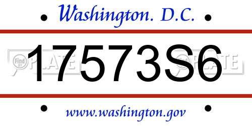17573S6 District Of Columbia License Plate