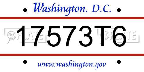 17573T6 District Of Columbia License Plate