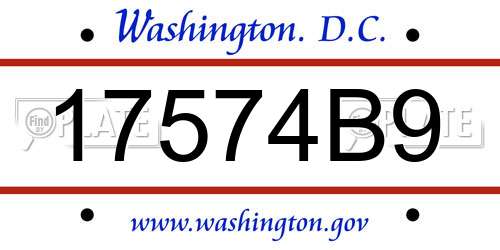 17574B9 District Of Columbia License Plate