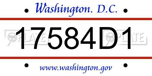 17584D1 District Of Columbia License Plate